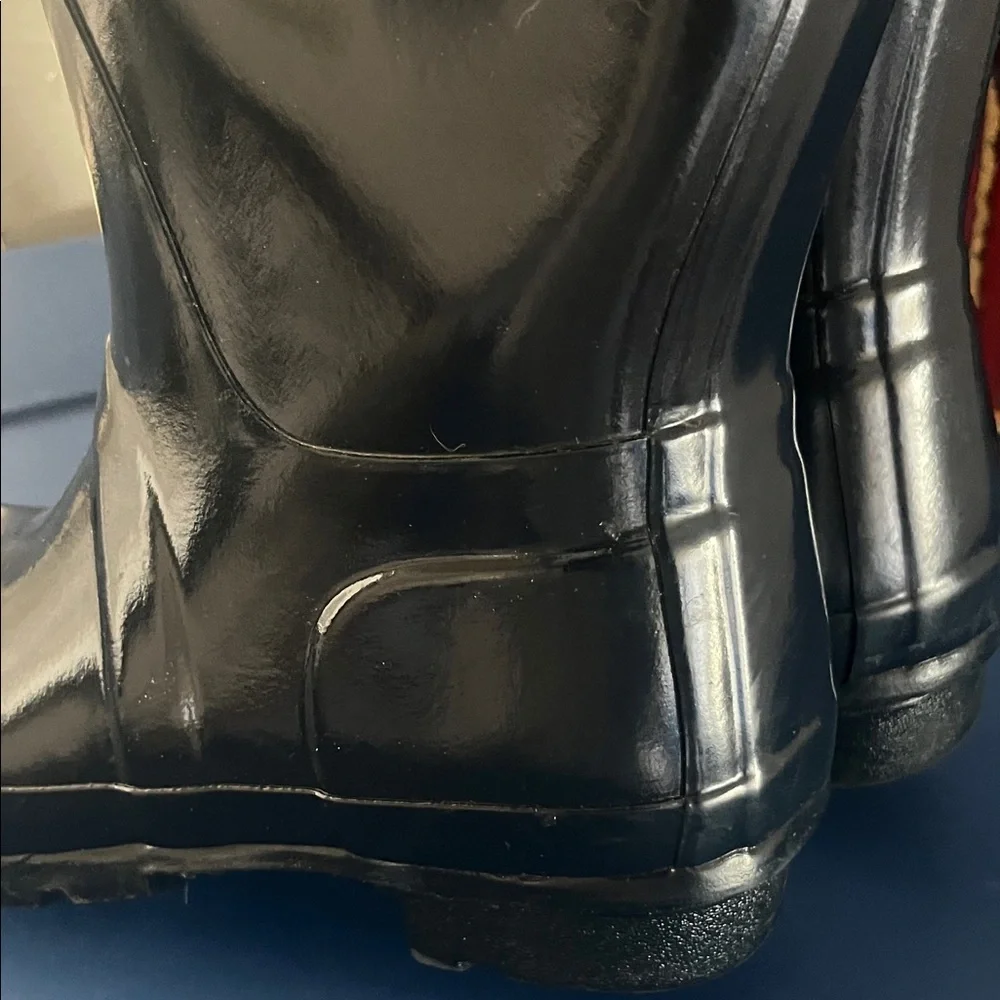 Hunter Women Glossy Original Tall Rain Boots Navy